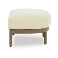 thumbnail image 3 of Baily Outdoor Ottoman, Cream White Fabric Cushion, 28 Inch Brown Metal, 3 of 3