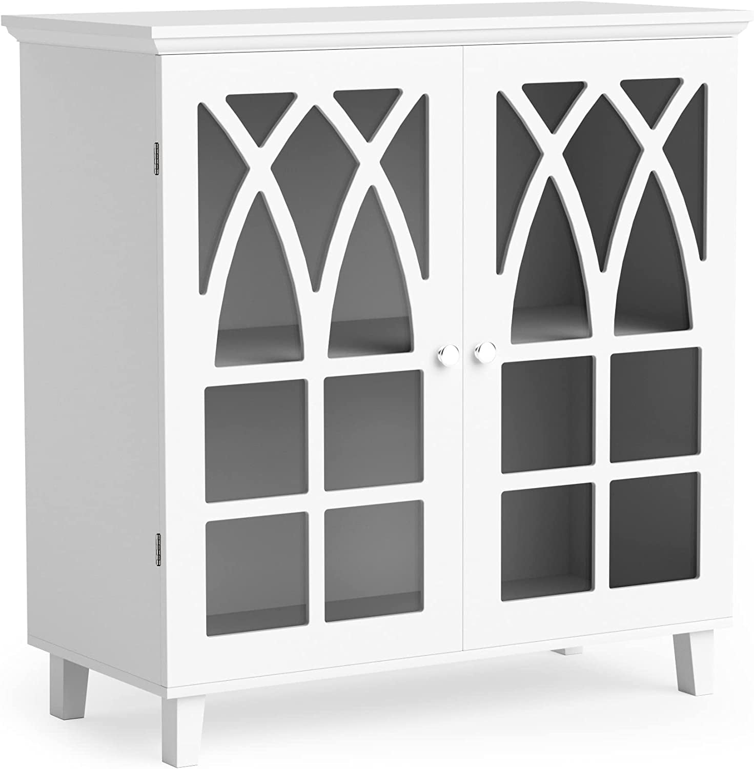 Duomeng Buffet Sideboard Storage with 2 Glass Doors