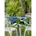thumbnail image 2 of Outdoor Tablecloth with Umbrella Hole and Zipper, St. Patrick's Day Round Table Cloth 54 Inch Waterproof Tablecloth, Green Shamrock Leaves Black Cloud Spring Picnic Table Cover for Patio Camping, 2 of 7