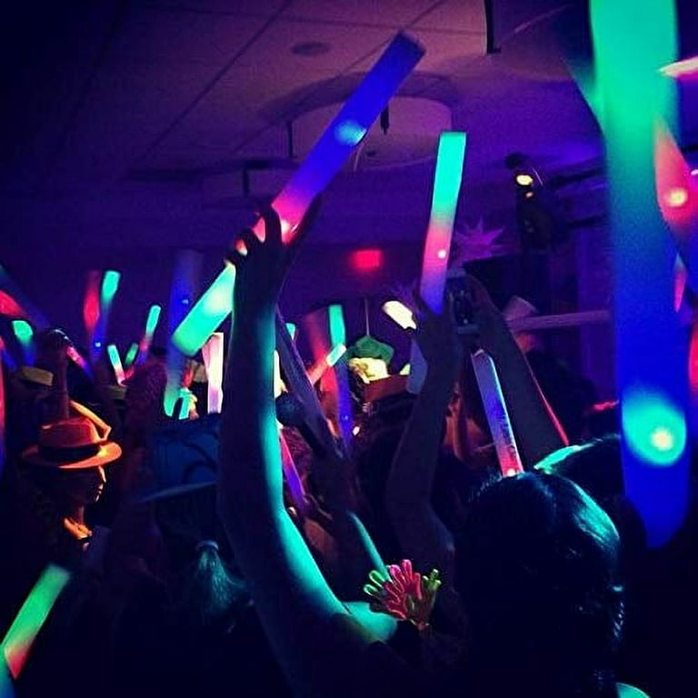 LED Foam Sticks 100 Pack Glow Batons 3 Modes 18 Inch Multi color Great for  Weddings and Parties 