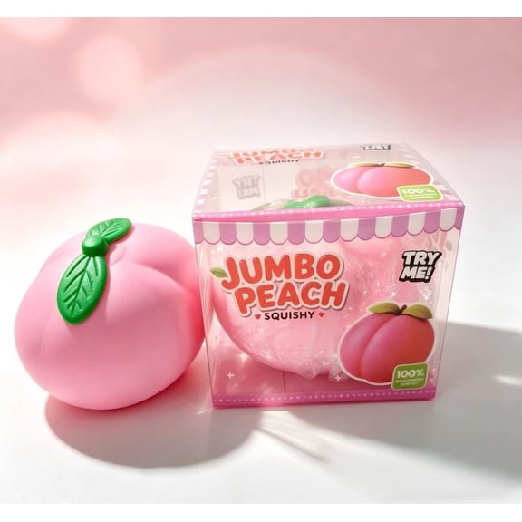 Realistic Pink Peach Squishy Toy - Slow Rebound Stress Relief Anxiety Fidget Ball, Soft Squeeze Sensory Putty for Kids Adults, Party Favor Novelty Gift