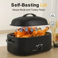 thumbnail image 6 of Superjoe 18 Quart Roaster Oven, 24lb Electric Turkey Roaster with Self-Basting Lid and Removable Pan & Rack, Stainless Steel Roaster Oven for Roasting, Grilling, Baking, Easy Clean, Black, 6 of 9