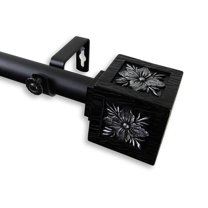 Ophelia 1" Curtain Rod-Color:Black,Size:160-240"