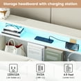 thumbnail image 6 of VEANERWOOD Queen Bed Frame with Storage Headboard and 4 DrawersUpholstered Plarform with Built in Charging Station and Adjustable Led Lights, Beige, 6 of 10