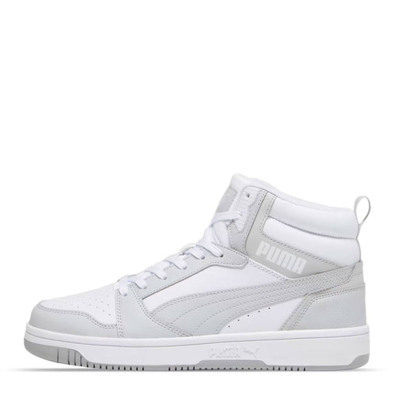Tenis Sneakers Puma Rebound Hombre Casuales Tipo Bota Cómodos Diarios Gris Blanco