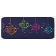 thumbnail image 1 of Lantern Kitchen Mat, Candles in Night Sketch Various Colors Dots Motifs Vivid Illsutration, Plush Decorative Kitchen Mat with Non Slip Backing, 47" X 19", Dark Purple Multicolor, by Ambesonne, 1 of 1