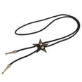 thumbnail image 1 of Xingzhi Collier Bolo Western Cowboy Rodeo en Cuir PU Noir Laiton Antique, 1 of 7