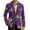 Dark Purple, variant on Men's Corduroy Blazer - Carnival Printed Warm Pocket Casual Suit Jacket, Black, L