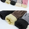 thumbnail image 3 of UTSJKR Women's Cute Bowtie Winter Warm Wool Touchscreen Gloves Thick Soft Comfortable Casual Solid Color Gloves Coffee, 3 of 3