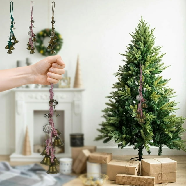 Colgante Navideño de Pared con Campanillas de Viento | Azul Cobre | 35 Cm | Decoración para Interior/Exterior | 1 Unidad