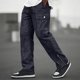 thumbnail image 1 of Ceisia Men Solid Color Corduroy Straight Leg Pants Elastic Waist Drawstring Gift Casual Trousers, 1 of 6