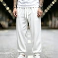 thumbnail image 6 of Klisyaur Mens Joggers Pant Elastic Waist Drawstring Workout Sports Trousers Casual Loose Solid Color Pants with Pockets, 6 of 9