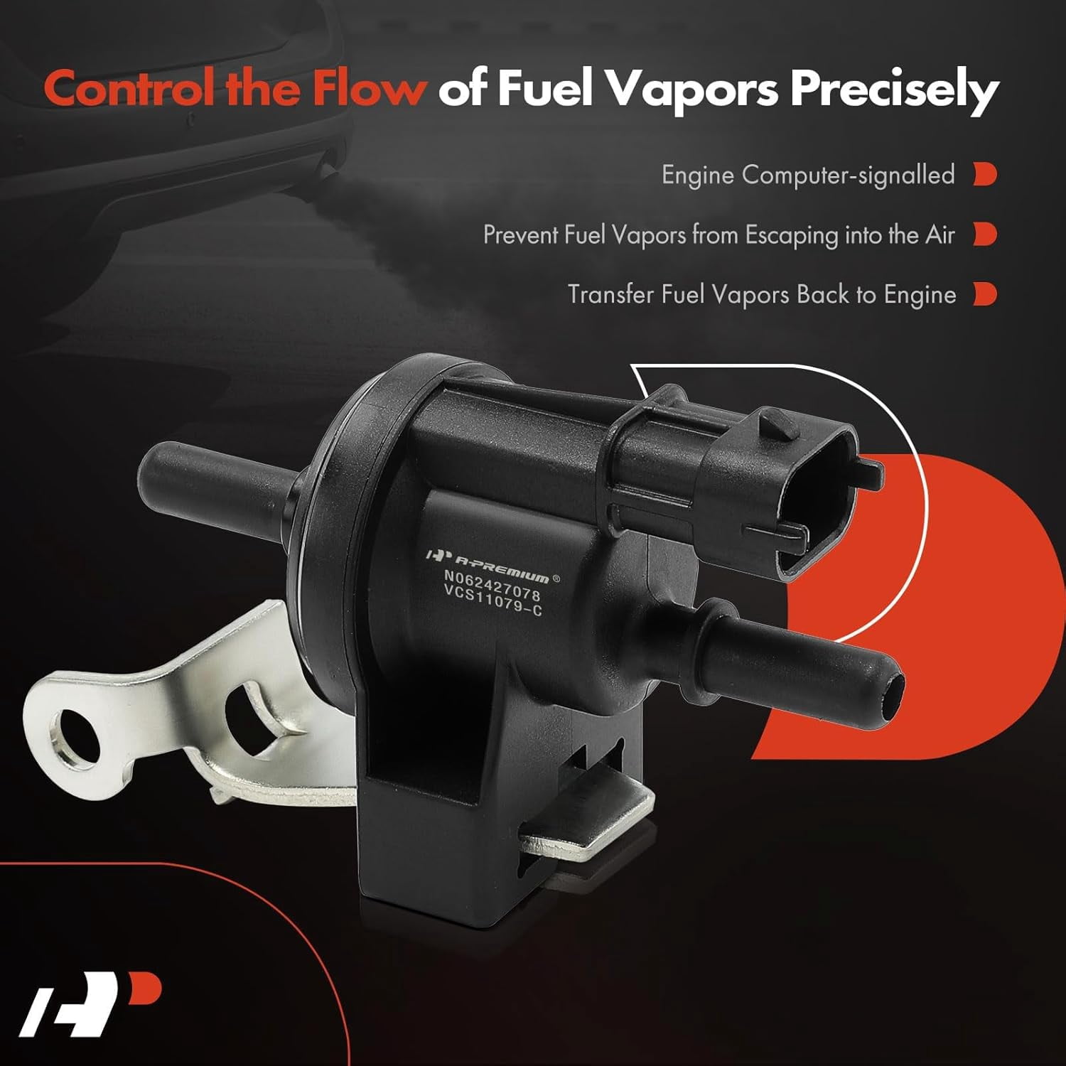 A-Premium Vapor Canister Purge Solenoid Valve Compatible with Chevrolet Equinox, Camaro & GMC Acadia & Buick Enclave, LaCrosse & Cadillac SRX, CTS, STS & Suzuki Grand Vitara, XL7 & Saab 9-5, 9-4X