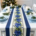 thumbnail image 5 of Christmas Table Runner Decorations,Christmas Linen Table Banners Festive Holiday Table Cover for Dining Table Home Party Tablecloth Decoration(C), 5 of 6