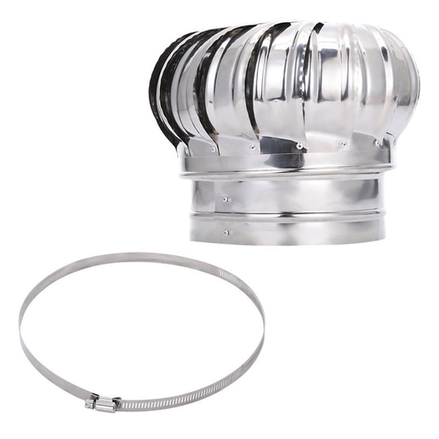 Tnarru Sortie d'Air de Toit en Acier Inoxydable Résistant aux Intempéries Ventilateur d'Aération Capuchon d'Échappement de Toit pour Ferme Usine Grenier 150 mm