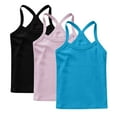 thumbnail image 5 of GERsome 3 Pack Girls Tank Tops Soft Cotton Undershirts Toddler Kids Girls Sleeveless Camisole Tops Summer Round Neck T Shirts, Sizes 10-11 Years, 5 of 9