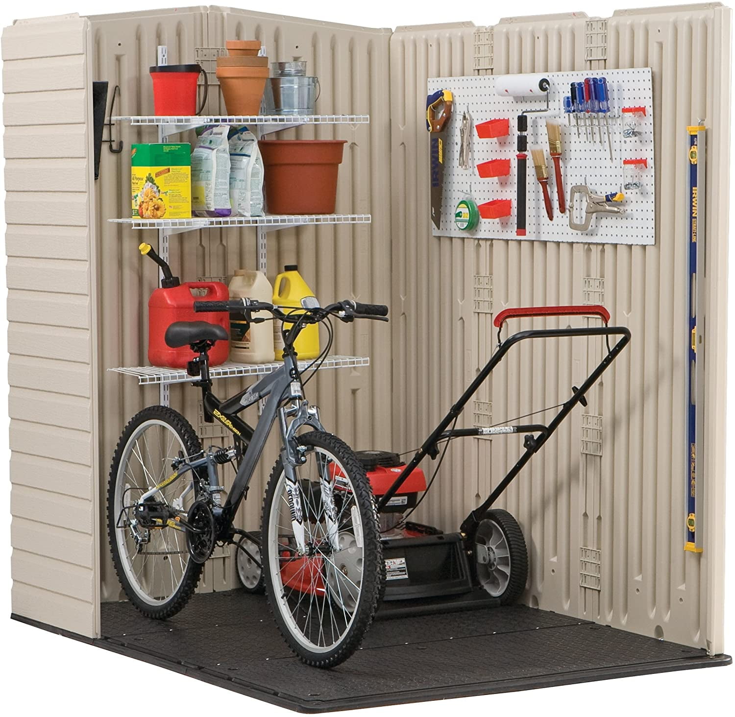 Rubbermaid Large 5x6 Ft Resin Weather Resistant Outdoor Storage Shed,  Sandstone, 1 Piece - Baker's