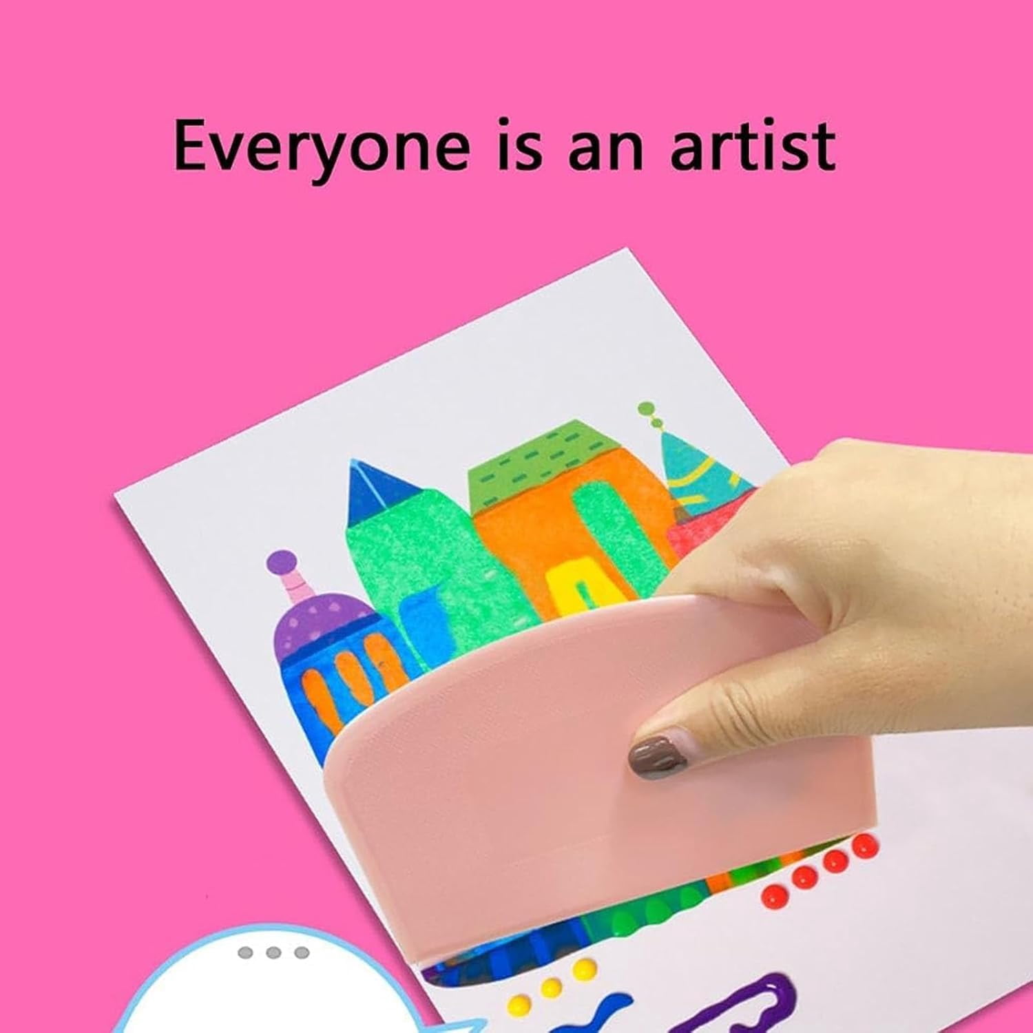 Convergei 20PCS DIY Rainbow Scratch Art, Squeegee Art Kids Paint Kit, Rainbow Dot Graffiti Scratch Painting, DIY Magic Squeegee Painting Kits for Kids with 7-Color Tools