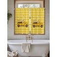 thumbnail image 4 of Farmhouse Truck Living Room Curtains 2 Panel, Country Bee Daisy Yellow Buffalo Lattices Cafe Window Treatment, Farmhouse Bedroom Bathroom Kitchen Curtains Drapes 104"x54", 4 of 6