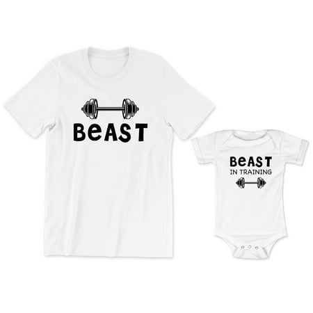 

Beast Men s T-Shirt Funny Gym Graphic Tee Beast in Training Baby Bodysuit Kids Youth Toddler Shirt