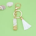 thumbnail image 1 of New White Tassel Letter Key Chain Crystal Drop Pendant Fashionable Bag Key Chain, 1 of 1