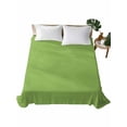 thumbnail image 2 of Queen Size Flat Sheet Only, Fruit Green Soft Brushed Microfiber Bed Sheets, Farmhouse Solid Green Color Modern Art Hotel Quality Breathable Bedding Top Sheet, Easy Care, 90"x102", 2 of 9