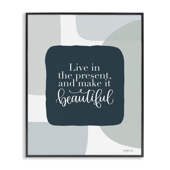 Stupell Industries Modern Live In The Present Black Framed Giclee Art, 11 x 14, by Imperfect Dust