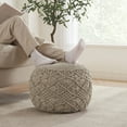 thumbnail image 4 of Ornavo Home Pouf Ottoman Foot Rest - 100% Cotton Pouffe - Hand Knitted Macrame Braid - Boho Round Stuffed Ottoman for Living Room, Bedroom, 4 of 6