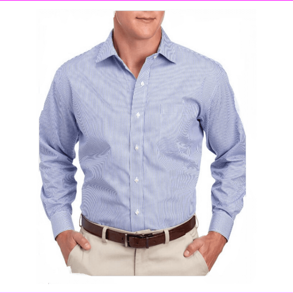 Magna Click Classic Fit Dress Shirt with Closure, Blue Stripe