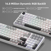MageGee LIGHT100 Wireless Creamy Keyboard, Gasket Structure Hot Swappable, 2.4G/USB-C/BT5.0 RGB Backlit Mechanical Gaming Keyboard for Win/Mac/PC, 8000mAh Battery, Side Printed PBT Keycap, Pink