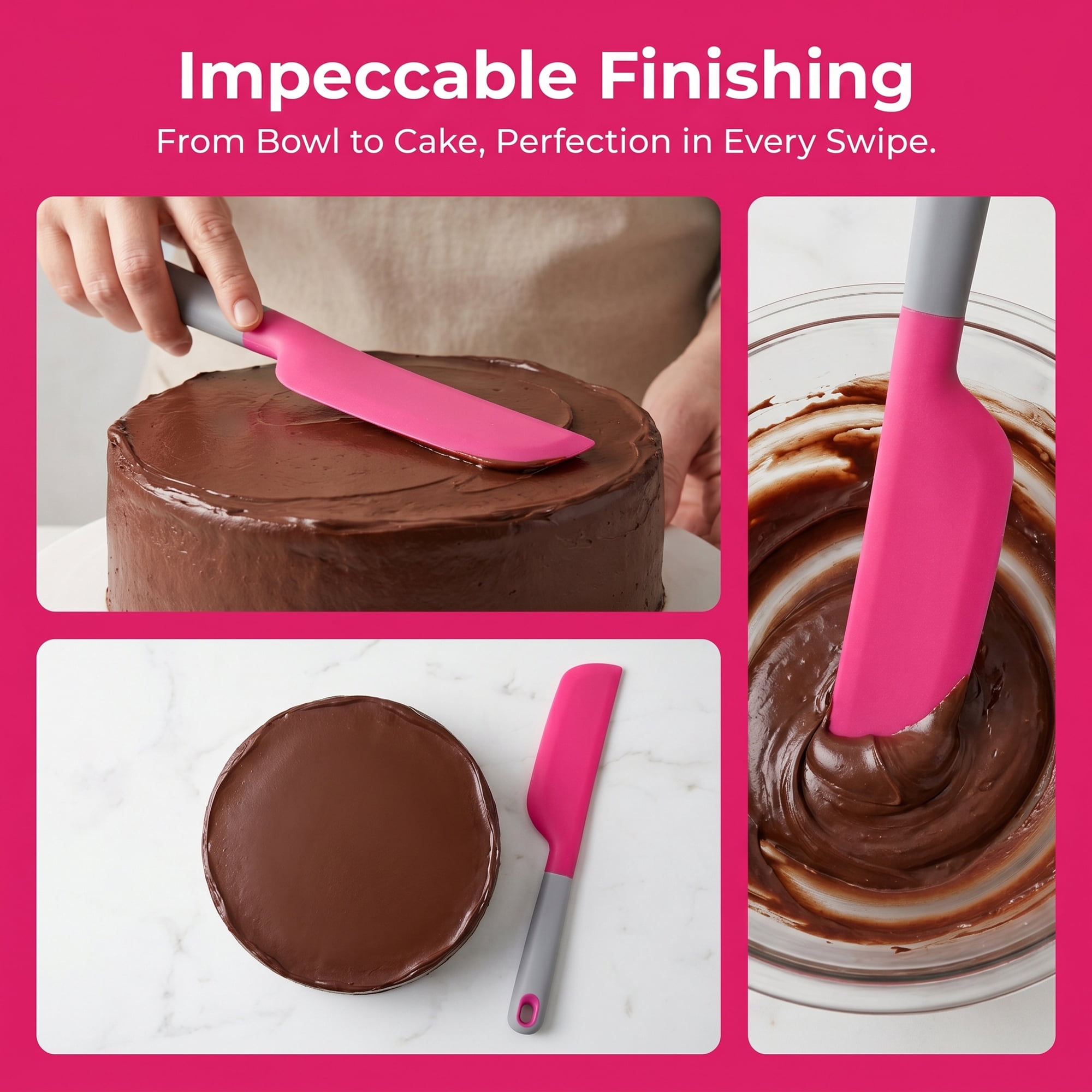 Unique Bargains Heat-Resistant Dishwasher Safe Spatula Utensil Rose Pink 13" x 2.2"