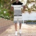 thumbnail image 3 of Vedolay Workout Short Sets For Men Men's 2 Piece Outfits Color Block Short Sleeve T Shirt and Shorts Set with Pockets,Navy XXL, 3 of 5