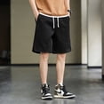 thumbnail image 1 of Pantalones cortos de gran tamaño para hombre, pantalones de verano de cinco puntos para hombre, pantalones holgados informales americanos para niño, 1 of 4