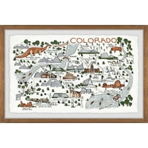 Marmont Hill Colorado Map Destinations IV Framed Wall Art, 16" x 24"