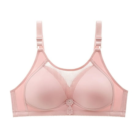 HCURIBAD Clearance! Bras for Women  Push up Bra Womens Comfort Soft Support Bra Wireless Full Cup Daily Bras  Supportive Bras for Women  Deep V Bra 1PC Bra Pink M