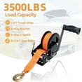 thumbnail image 5 of 3500LBS Heavy Duty Boat Trailer Winch with 32FT Strap, 2-Way Ratchet, 4:1/8:1 Gear Trailer Winch, Portable Hand Crank for Boat, Truck, Trailer, RV, ATV, Jet Ski(3500lbs Orange Strap Winch), 5 of 6