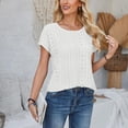 thumbnail image 5 of SDNall T-Shirts for Women Spring/Summer Casual Loose Round Neck Short Sleeve 'S Summer Tops, 5 of 9