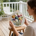 thumbnail image 2 of 2Pack Embroidery Kit For Beginners Cross Stitch Kits Needlepoint Set Colorful Flowers Patterns Embroidery Thread Kit For Craft Lover Hand Stitch With Threads Hoop Fabric-Floral, 2 of 4