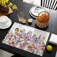 thumbnail image 3 of Spring Floral Placemats Set of 4, Watercolor Daisy Lily Lavender Plants Garden Placemats for Dining Table, Place Mats for Kitchen Tabletop, Waterproof Wipeable Dining Table Mats Set, 3 of 9