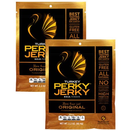 Perky Jerky Original Turkey Jerky, 2.2 oz(Pack of 2)