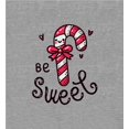 thumbnail image 4 of Be Sweet Candy Cane Youth Heather Gray Crew Neck Short Sleeve Tee-Medium, 4 of 4