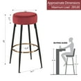 thumbnail image 3 of Duhome Elegant Lifestyle Height 30" Backless Velvet Bar Stools Set of 2 Red, 3 of 8