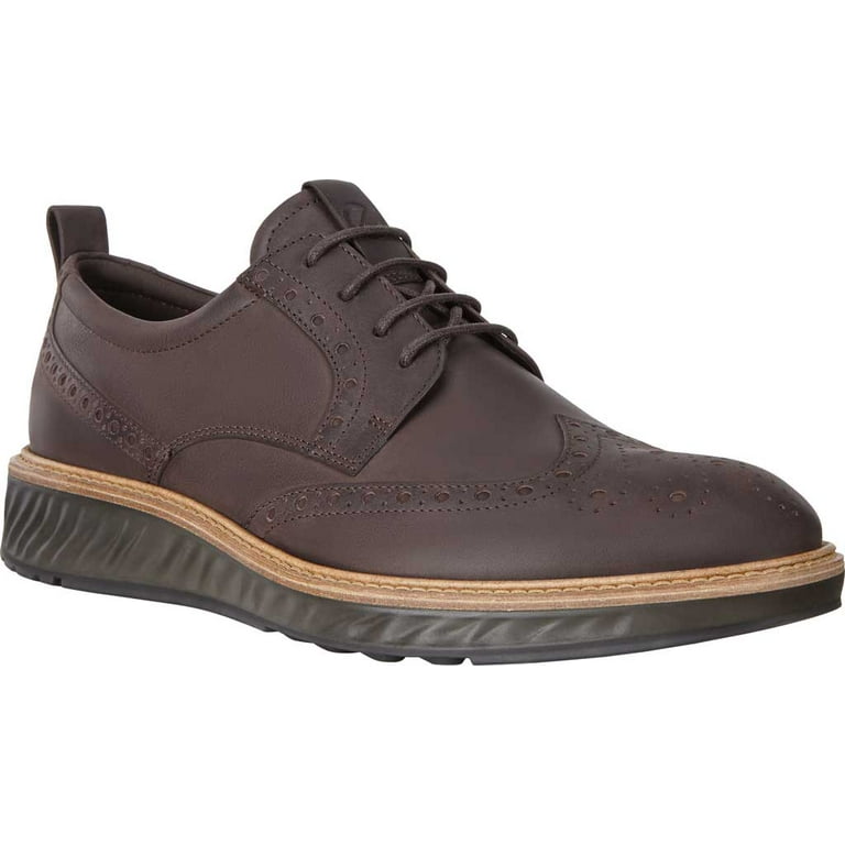 Men s ECCO ST1 Hybrid Brogue Mocha Nubuck Leather 40 M Walmart