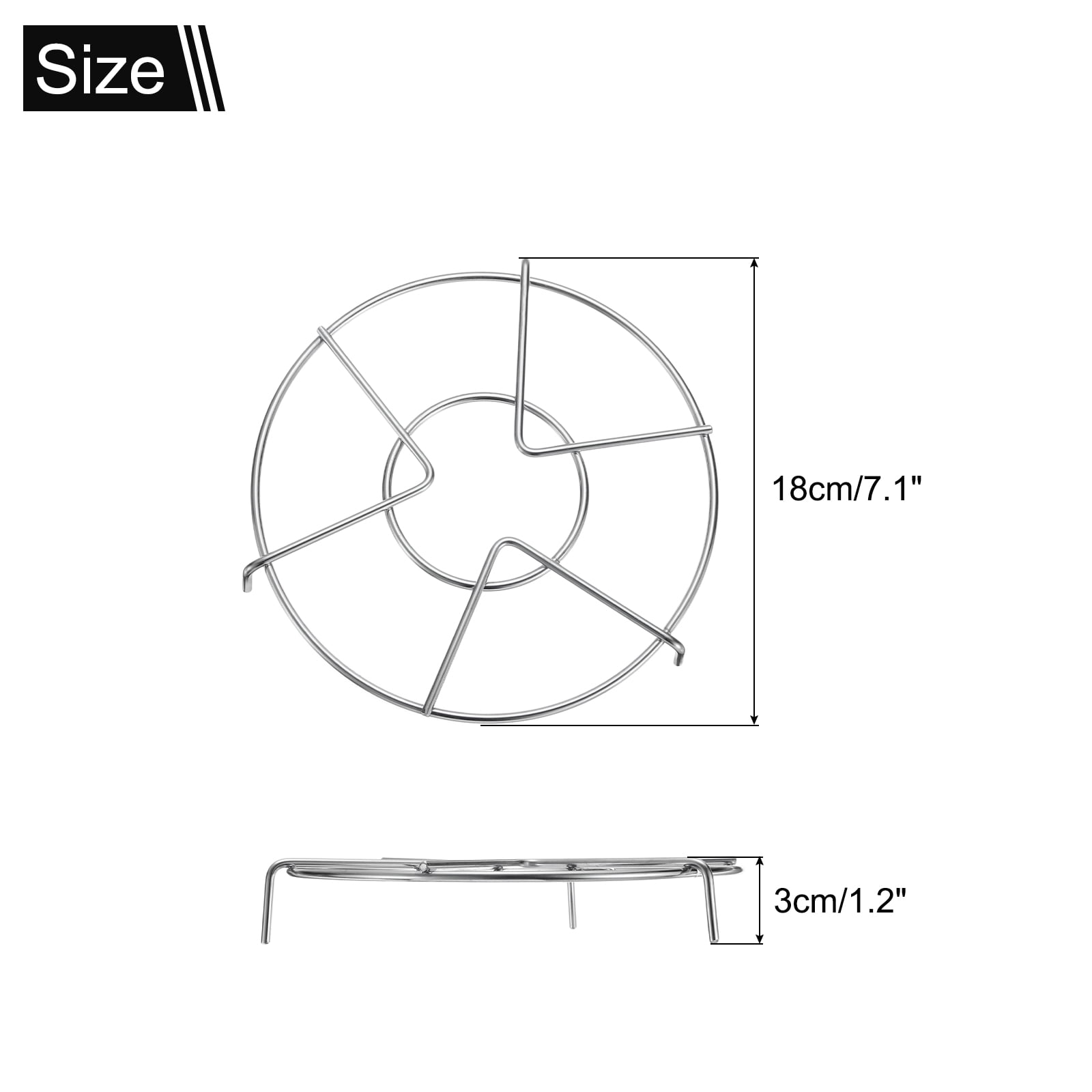 Unique Bargains Stainless Steel Steamer Rack 7.1" Dia for Pots and Pressure Cookers