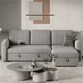 thumbnail image 2 of Alden Design Reversible Sectional Sofa with Storage Compartment & USB Ports for Livingroom, Light Gray, 2 of 14