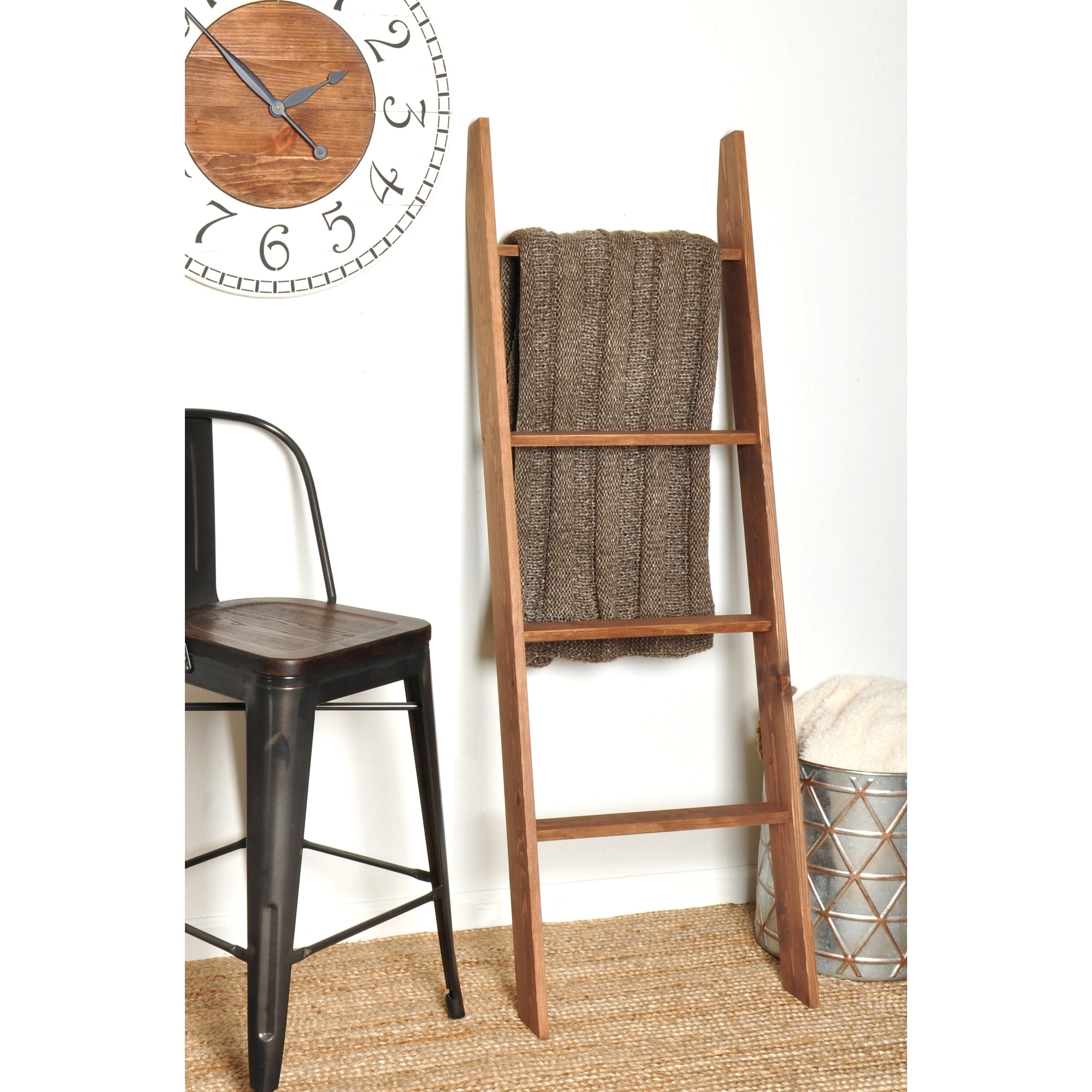 BrandtWorks 5 Foot Modern Farmhouse Blanket Ladder 20 x 60