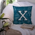 thumbnail image 3 of Letter X Sea Doodles Initial Alphabet Fabric Decorative Pillow, 3 of 4