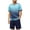 Sky Blue B, variant on WRKEKC Boys Athletic Sets Geometric Print Quick Dry Short Sleeve Sport Top and Shorts Set for 4-12 Years