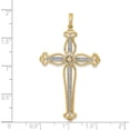 thumbnail image 4 of 14K Yellow Gold 1/4Ct. Diamond Fancy Budded Cross Pendant (48.5 X 27) Made In India pm5101-025-ywa, 4 of 5