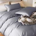 thumbnail image 3 of PURE ERA Long Staple Cotton Duvet Cover Pillow Shams Set 800TC Bedding Sateen Silky Soft Luster Urban Gray Queen, 3 of 6